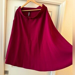 Maroon Midi Skirt with Pockets